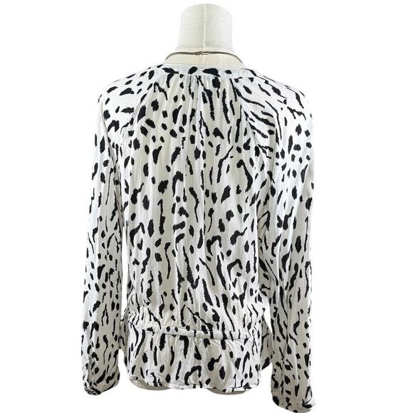 Rails Women's Animal Print Button Down Blouse Cinched Waist Work Wear | Small - Picture 5 of 10